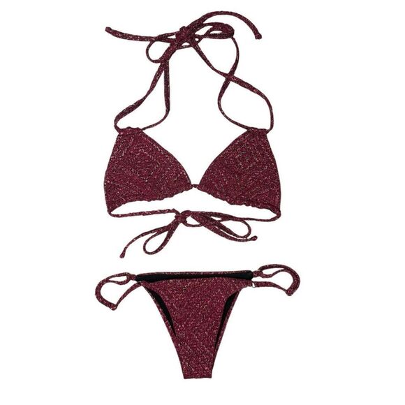 BEACH RIOT X Stone Cold Fox Women’s XS/S Chloe Bikini Swimsuit Moroccan Jacquard - Picture 3 of 11